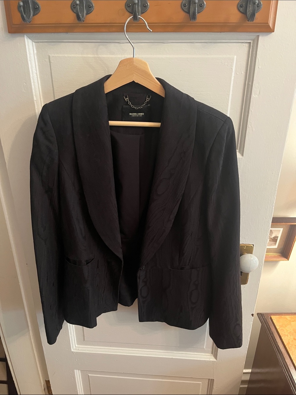 Rachel Comey Black Textured Shawl Collar Blazer